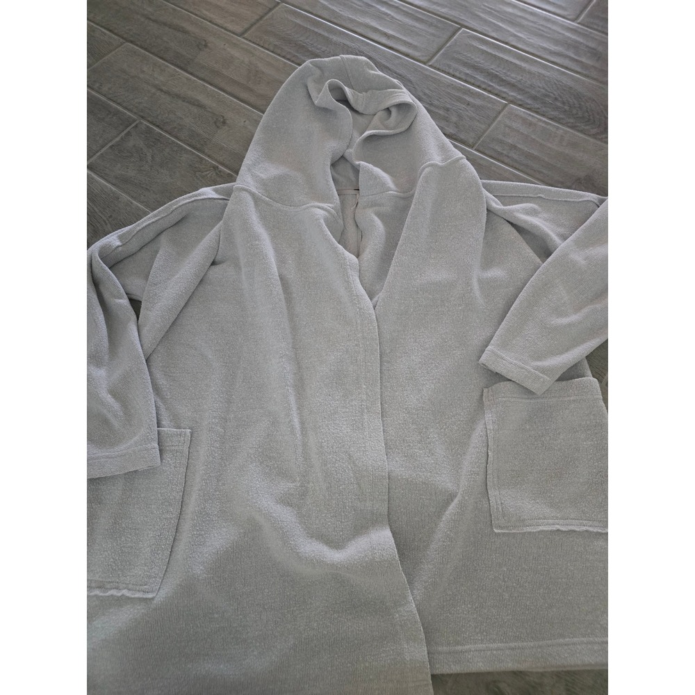 Free People Womens Oversized Hooded Cardigan Gray Open Front Pockets XS/S/M/L/XL